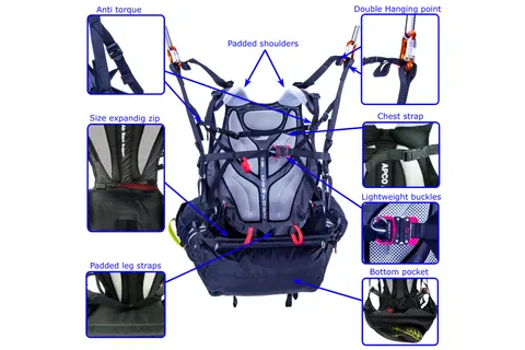 APCO SLT MKII Paramotor-Gurtzeug hohe Aufhängung – Bild 2 von 16