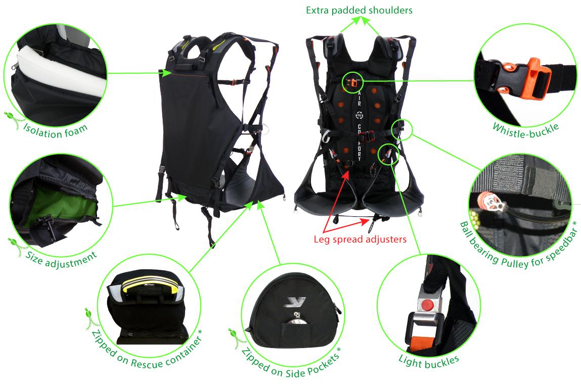 APCO Split-Leg-Paramotor-Gurtzeug hohe Aufhängung – Bild 2 von 5