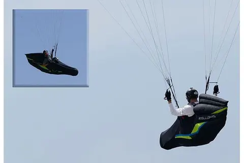 APCO Swift Zero lightweight harness – pilot seating position
